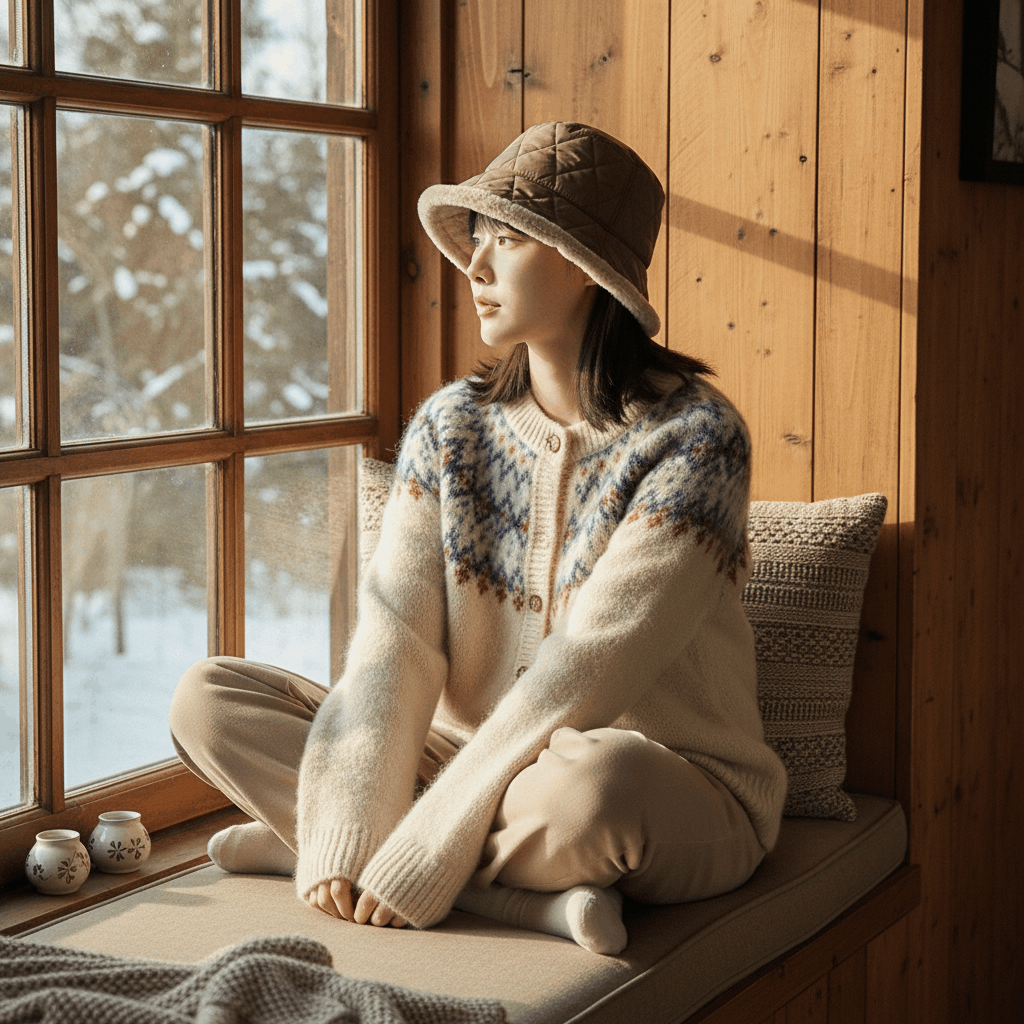 테디 퀼트 버킷햇